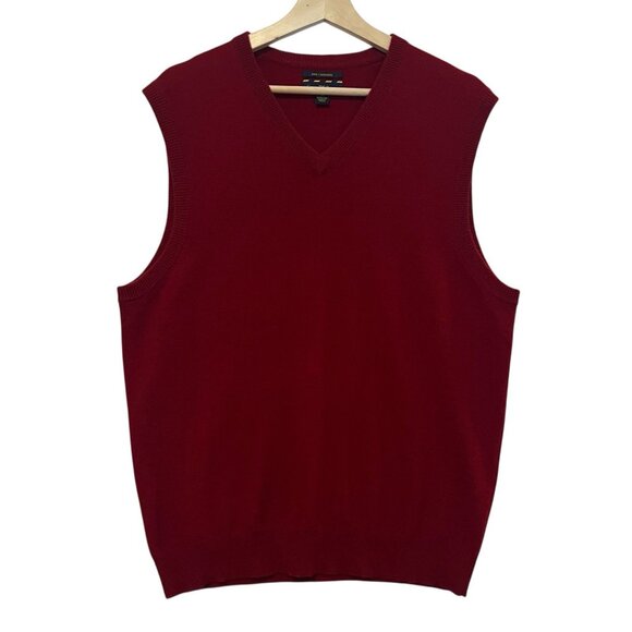 Club Room Other - Club Room Sweater Vest Mens 100% Cashmere Size M Red Burgundy V-Neck Academia